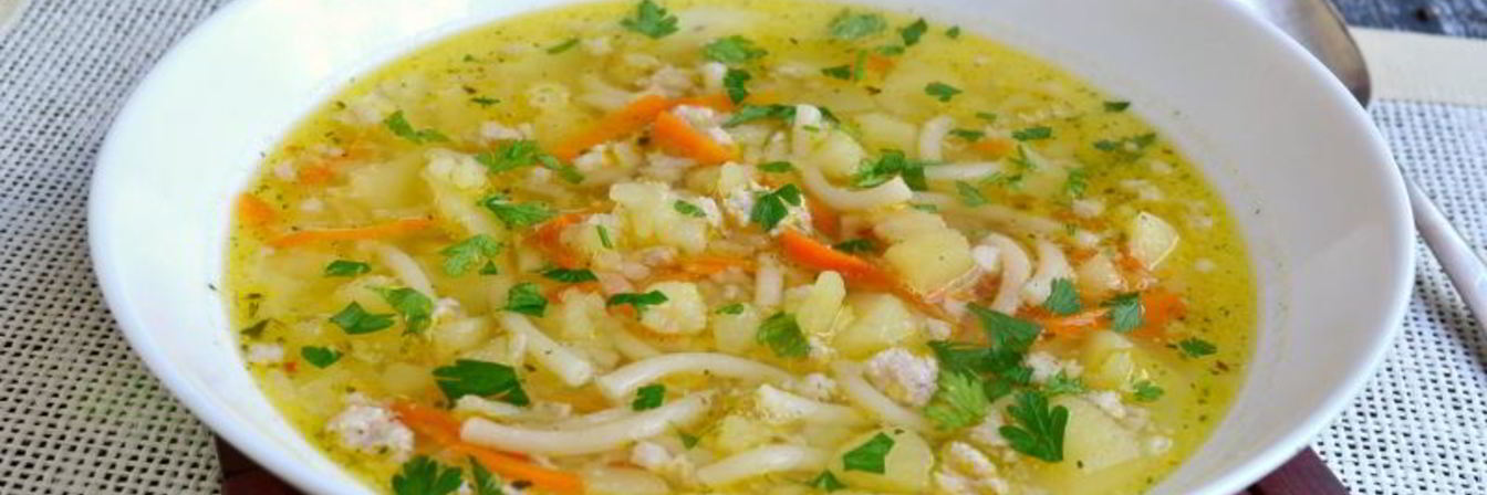 Картофельный суп с фаршем и вермишелью