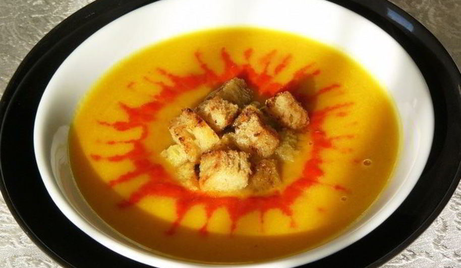 Рецепт крем-суп из тыквы с красным перцем