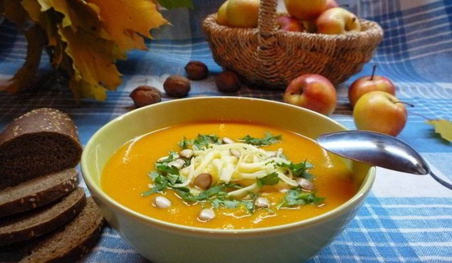 Рецепт крем-суп из тыквы с яблоками