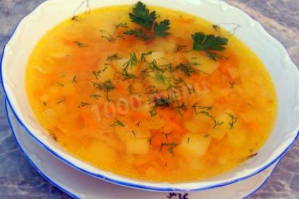 Легкий суп из чечевицы с картошкой