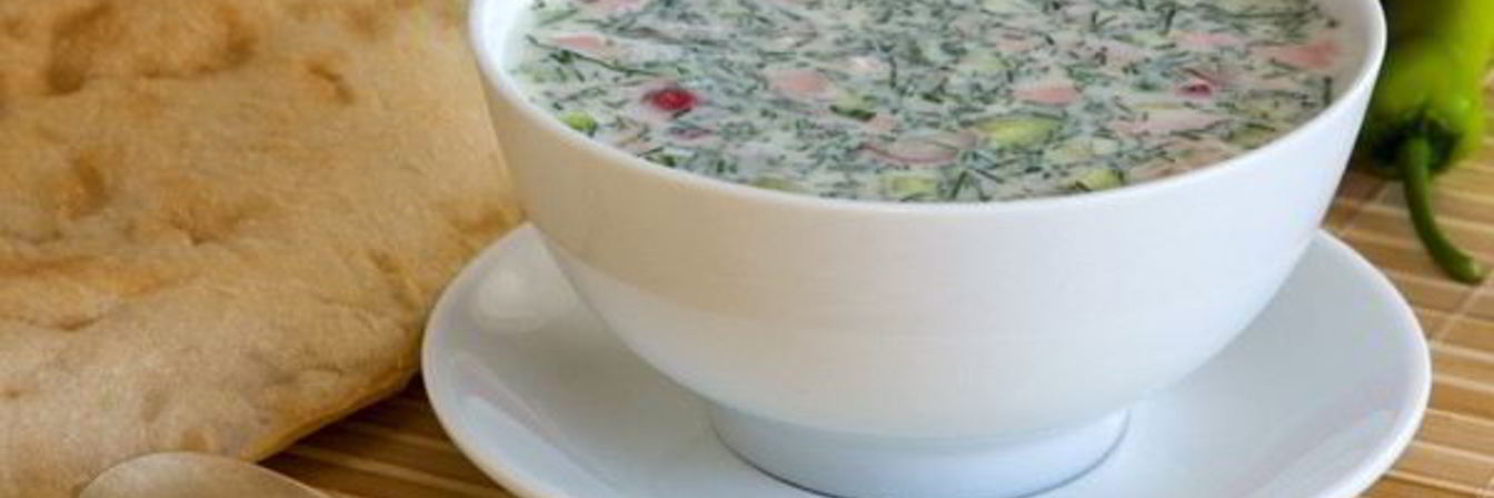 Окрошка с колбасой