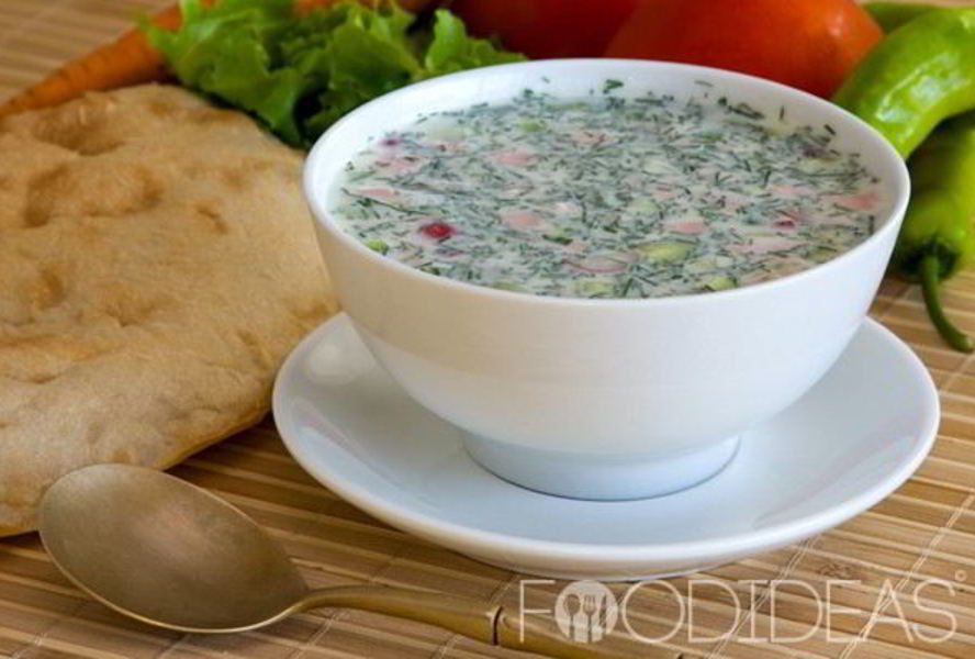 Окрошка с колбасой