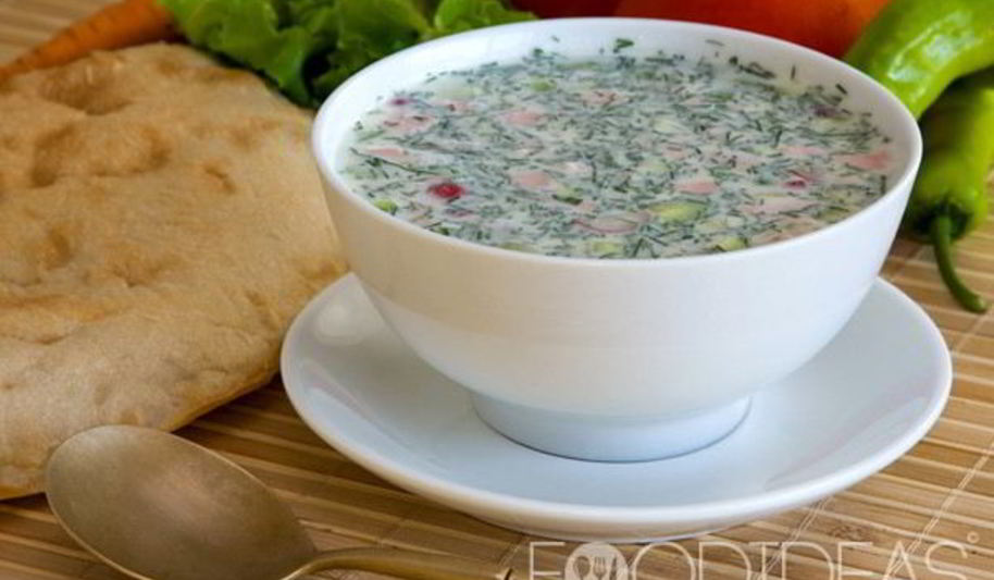 Рецепт окрошка с колбасой