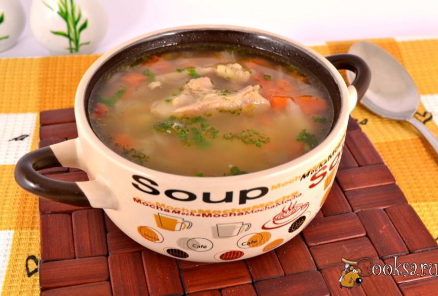 Овощной суп с курицей