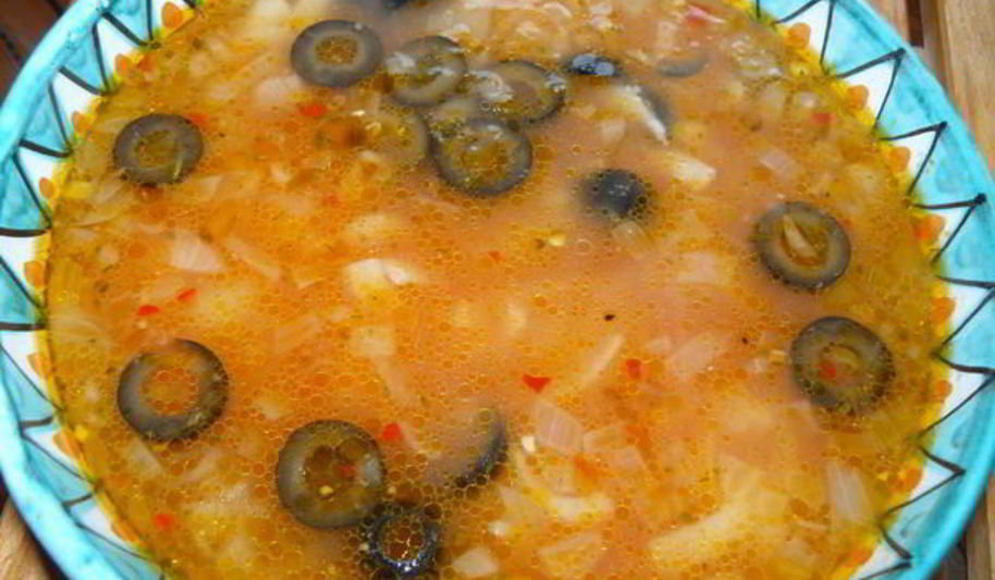 Рецепт постный томатный суп с оливками