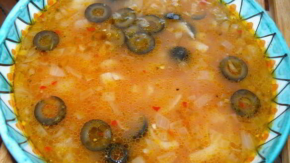 ШАГ 9. постный томатный суп с оливками