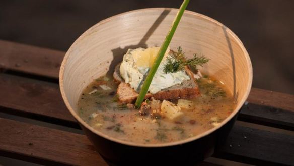 ШАГ 4. суп из форели с пшеном и опятами