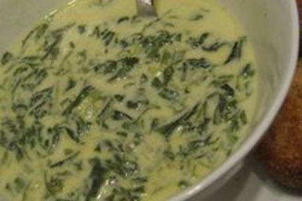 Суп из замороженного шпината