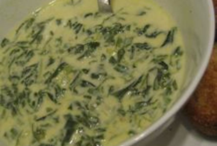 Суп из замороженного шпината