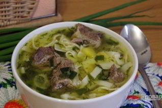 Суп лапша с говядиной