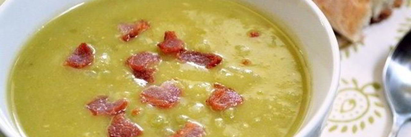 Гороховый суп-пюре с беконом и картофелем