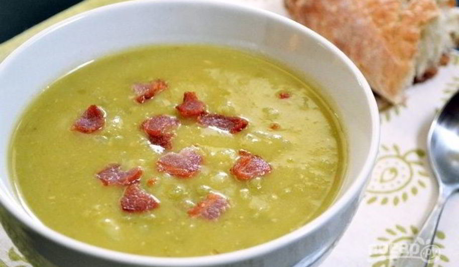 Рецепт гороховый суп-пюре с беконом и картофелем