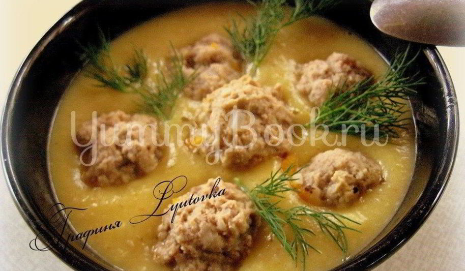 Рецепт картофельный суп-пюре с чесночными фрикадельками