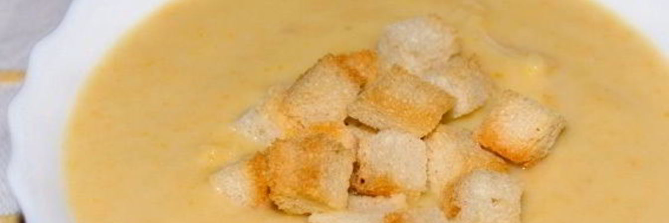 Картофельный суп-пюре с гренками