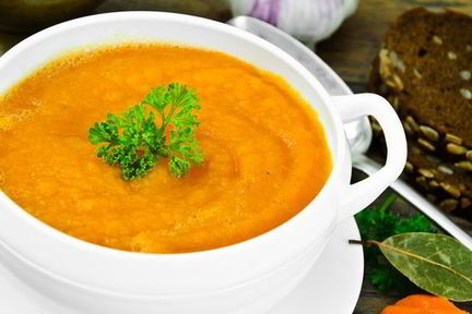 Морковный суп-пюре с карри и имбирем