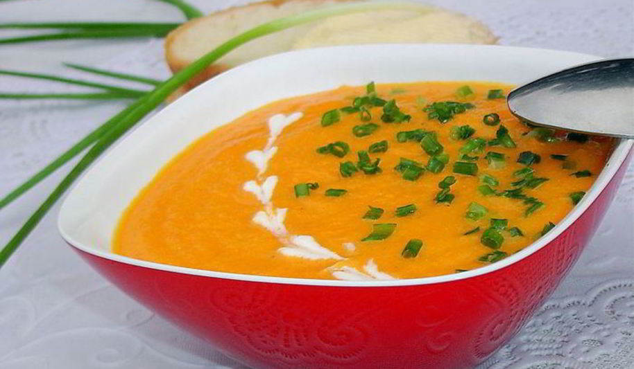 Рецепт морковный суп-пюре с зеленым луком
