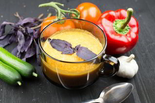 Овощной суп-пюре со свежим огурцом