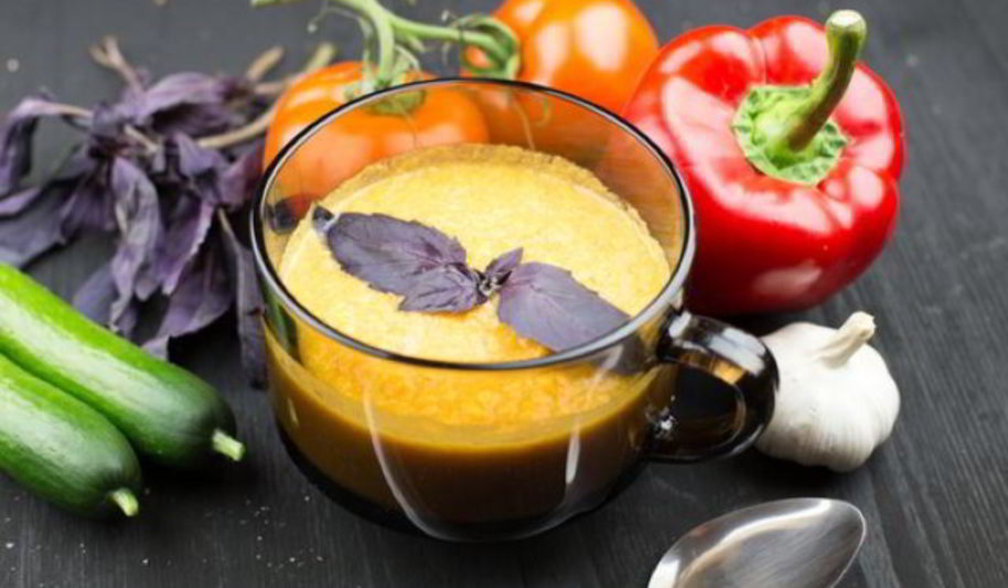 Рецепт овощной суп-пюре со свежим огурцом