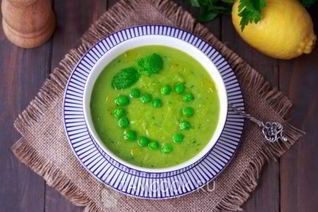 Постный суп-пюре из зеленого горошка