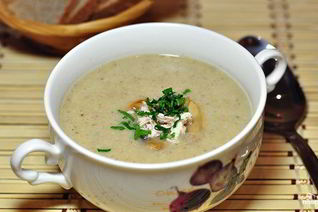 Суп-пюре грибной с сыром