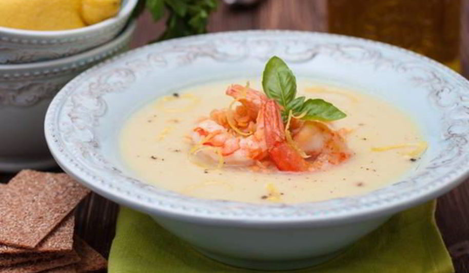 Рецепт суп-пюре из чечевицы с креветками