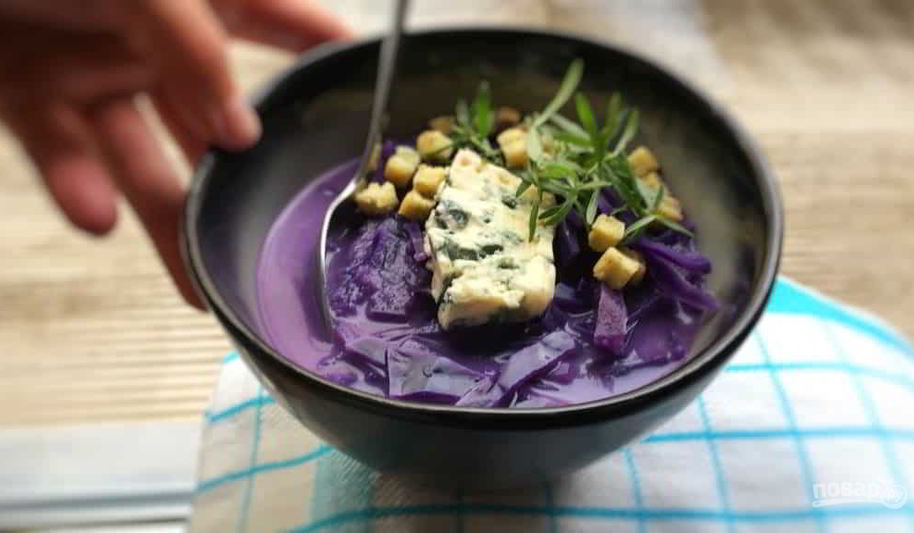 Рецепт суп-пюре из краснокочанной капусты