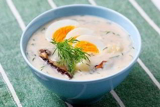 Суп-пюре из курицы и грибов по-французски