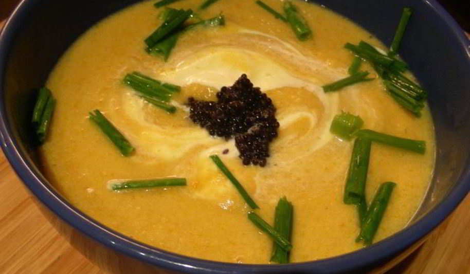 Рецепт суп-пюре из лосося с икрой