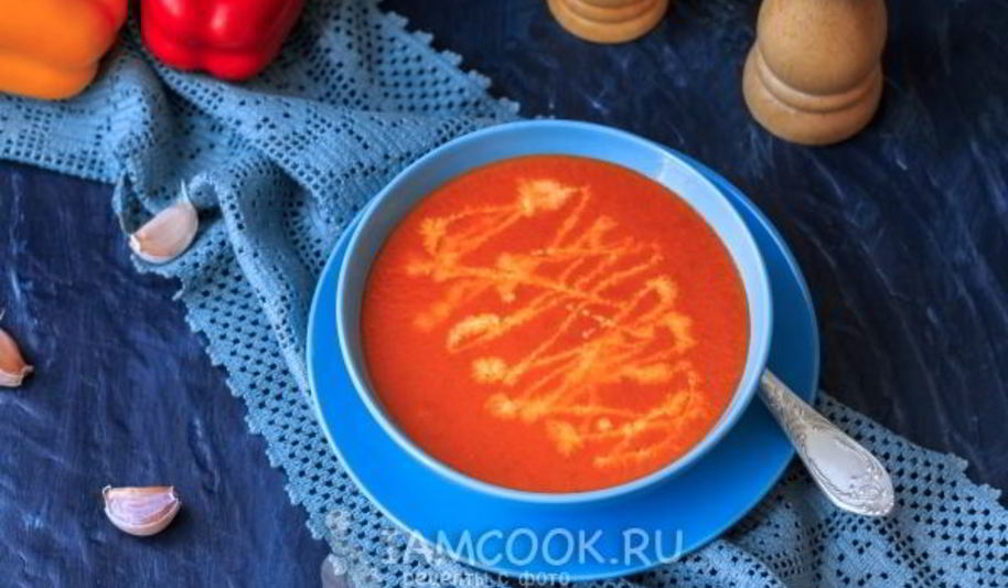 Рецепт суп-пюре из печеного перца