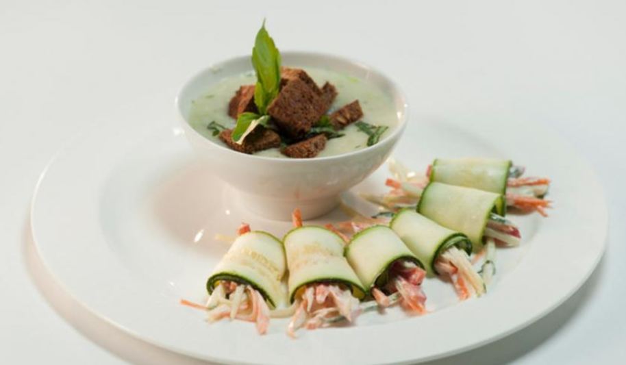 Рецепт суп-пюре из риса и овощные роллы