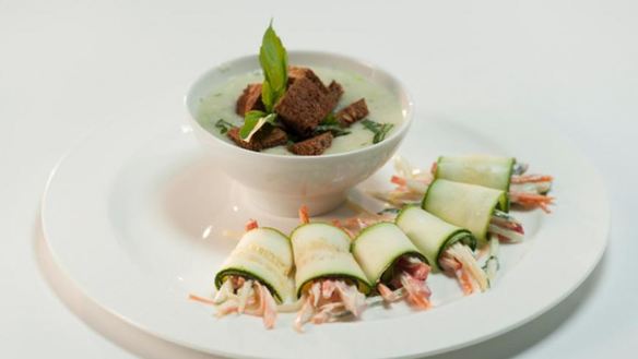 ШАГ 6. суп-пюре из риса и овощные роллы