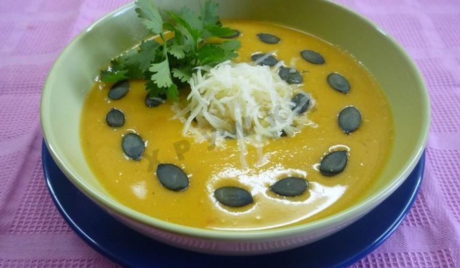 Рецепт суп пюре из тыквы с яблоками и мускатным орехом