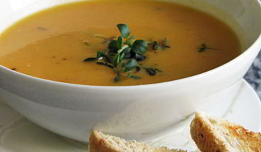 Рецепт суп-пюре из запеченной тыквы и томатов