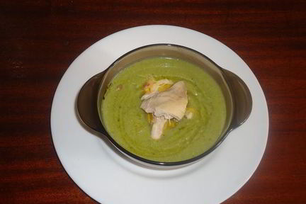 Суп-пюре из зеленого горошка и кукурузы