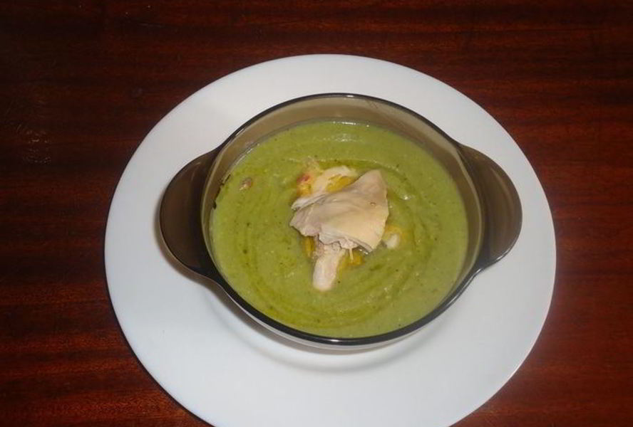 Суп-пюре из зеленого горошка и кукурузы