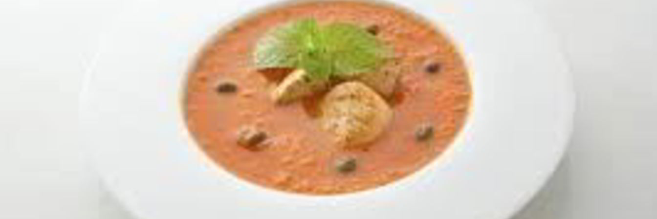 Суп-пюре морковный с гребешком и индейкой