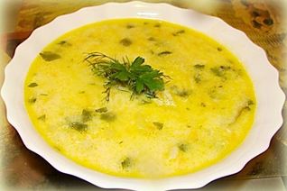 Суп пюре с брокколи креветками и сыром