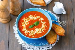 Томатный суп-пюре с базиликом