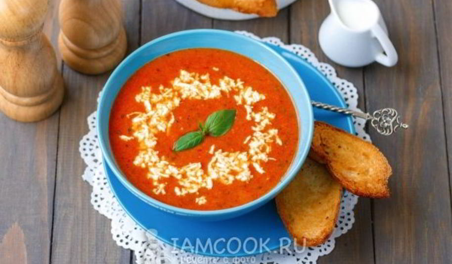 Рецепт томатного супа-пюре с базиликом