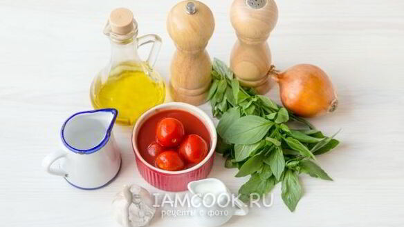 ШАГ 3. томатный суп-пюре с базиликом