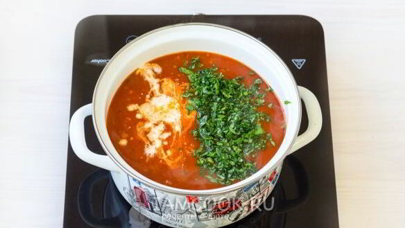 ШАГ 11. томатный суп-пюре с базиликом