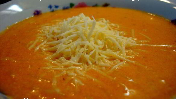 ШАГ 8. томатный суп-пюре с макарошками