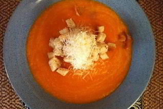 Тыквенный суп-пюре с беконом