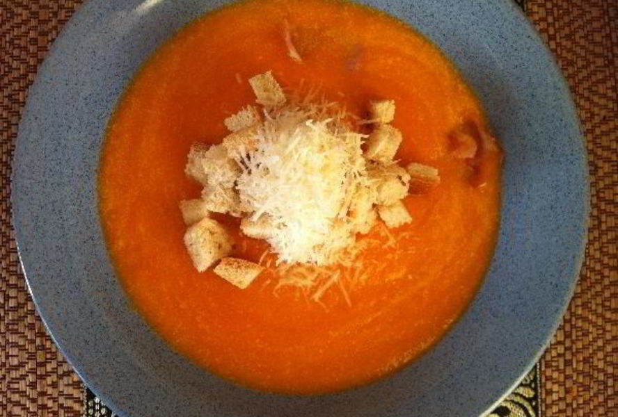 Тыквенный суп-пюре с беконом
