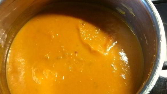 ШАГ 4. тыквенный суп-пюре с запеченным нутом