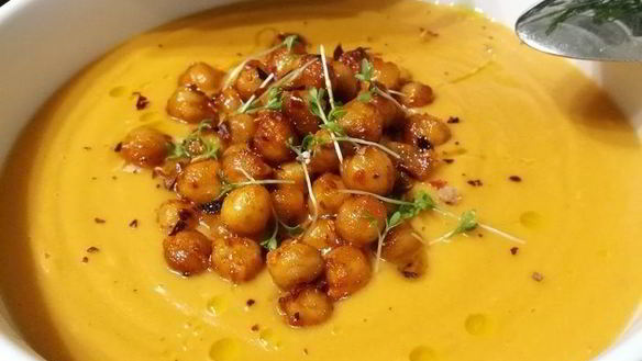 ШАГ 6. тыквенный суп-пюре с запеченным нутом