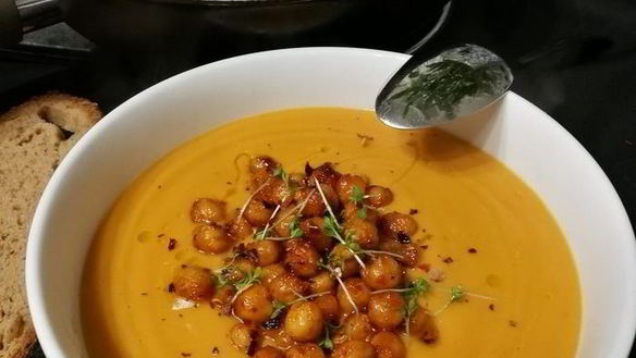 ШАГ 7. тыквенный суп-пюре с запеченным нутом