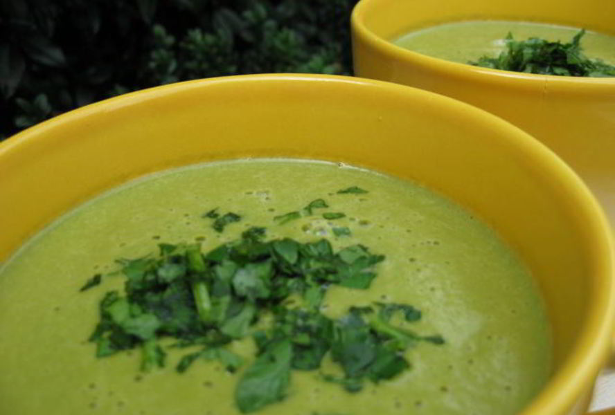 Веганский овощной суп-пюре со шпинатом