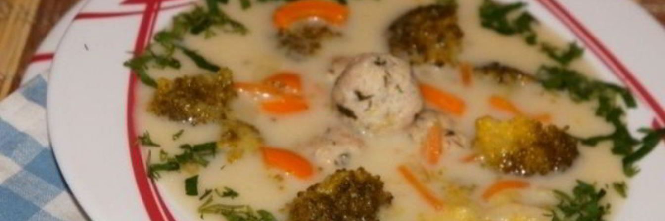 Суп с фрикадельками и брокколи