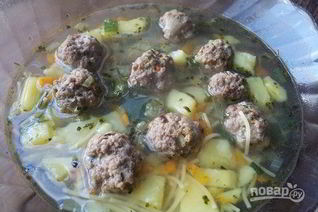 Суп с фрикадельками из говядины